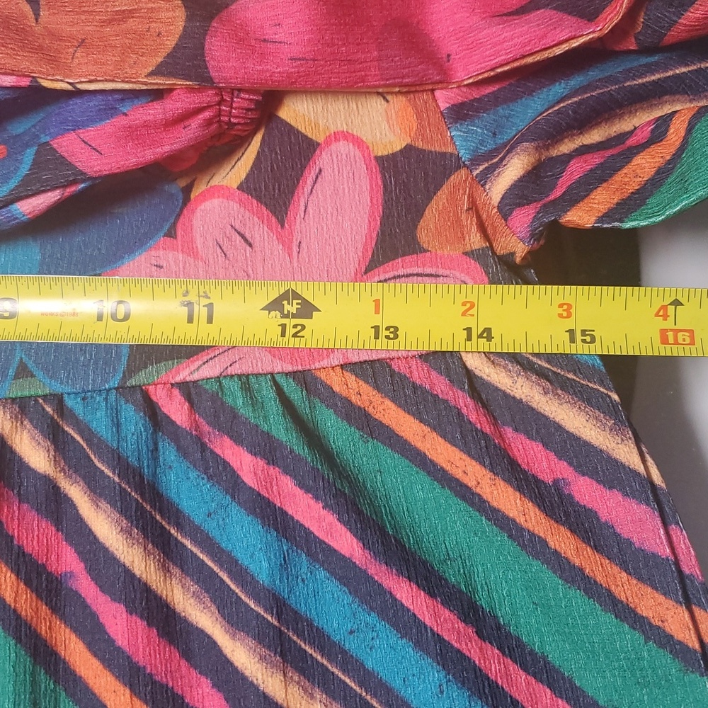 Desigual Girls Floral Print Longsleeve Babydoll Dress Size 11-12 Colorful - Picture 9 of 10